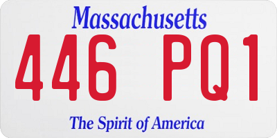 MA license plate 446PQ1