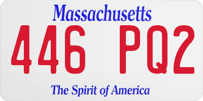 MA license plate 446PQ2