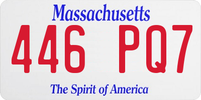 MA license plate 446PQ7