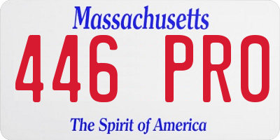 MA license plate 446PR0