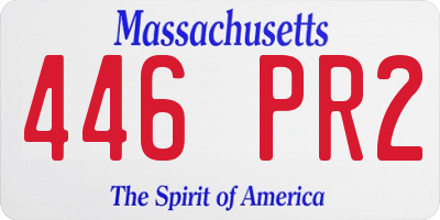 MA license plate 446PR2