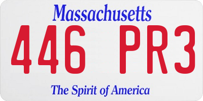 MA license plate 446PR3