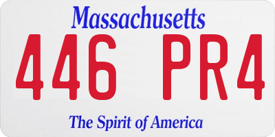 MA license plate 446PR4