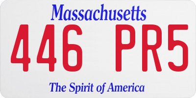 MA license plate 446PR5