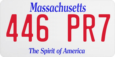MA license plate 446PR7