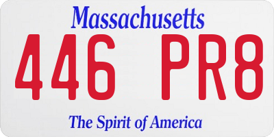 MA license plate 446PR8