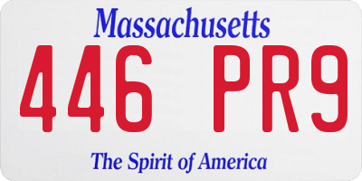 MA license plate 446PR9