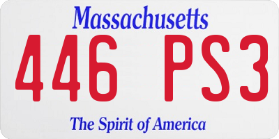MA license plate 446PS3