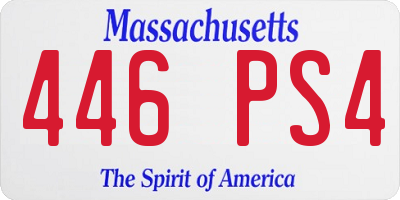 MA license plate 446PS4