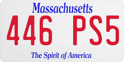 MA license plate 446PS5