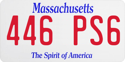 MA license plate 446PS6