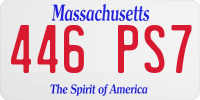 MA license plate 446PS7