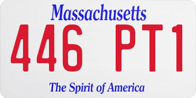 MA license plate 446PT1