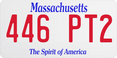 MA license plate 446PT2