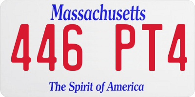 MA license plate 446PT4