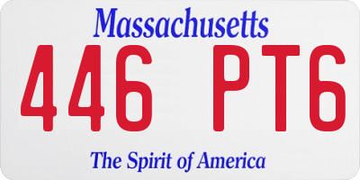 MA license plate 446PT6