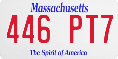 MA license plate 446PT7
