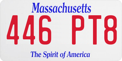 MA license plate 446PT8