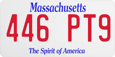 MA license plate 446PT9