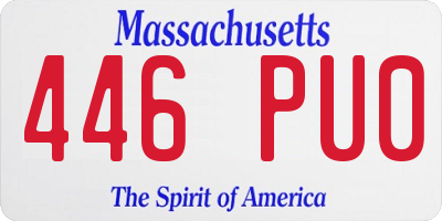 MA license plate 446PU0