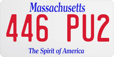 MA license plate 446PU2