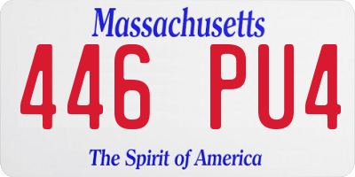 MA license plate 446PU4