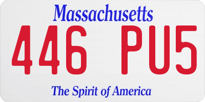 MA license plate 446PU5