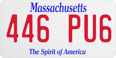 MA license plate 446PU6