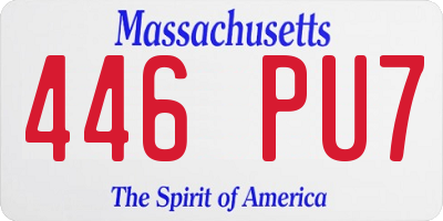 MA license plate 446PU7