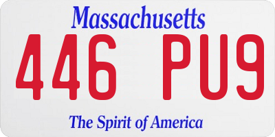 MA license plate 446PU9