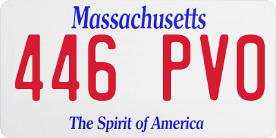MA license plate 446PV0