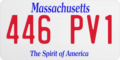 MA license plate 446PV1