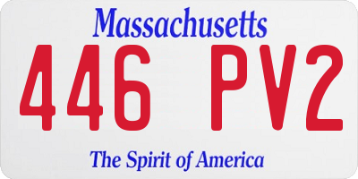 MA license plate 446PV2