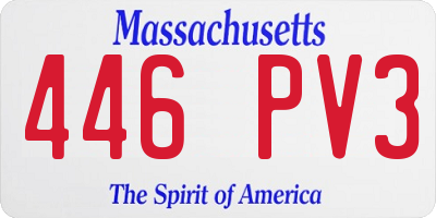 MA license plate 446PV3