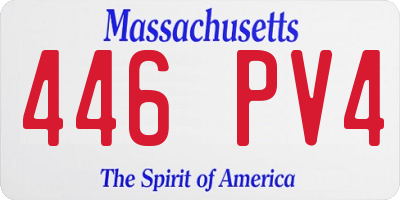 MA license plate 446PV4