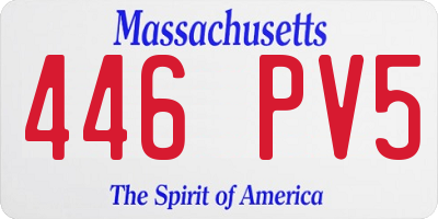 MA license plate 446PV5