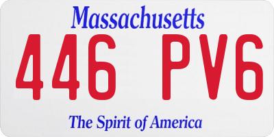 MA license plate 446PV6