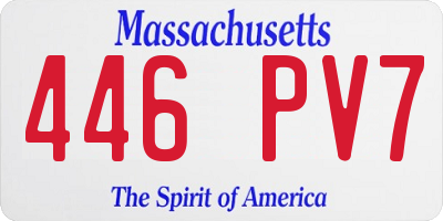 MA license plate 446PV7