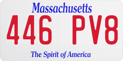 MA license plate 446PV8