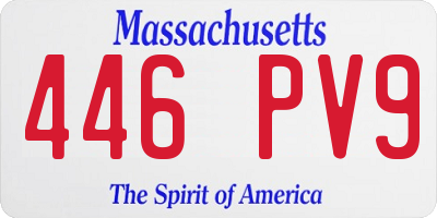 MA license plate 446PV9