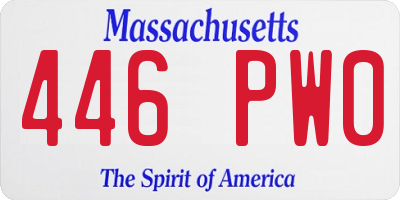 MA license plate 446PW0