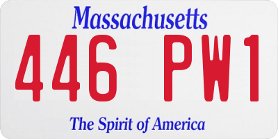 MA license plate 446PW1