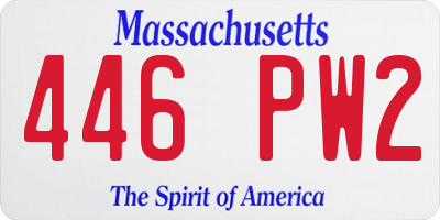 MA license plate 446PW2