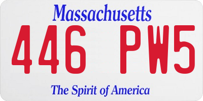 MA license plate 446PW5