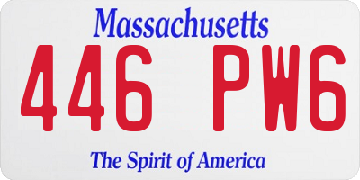 MA license plate 446PW6