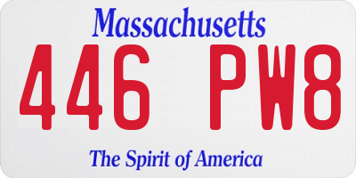 MA license plate 446PW8