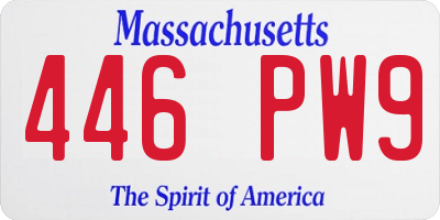 MA license plate 446PW9