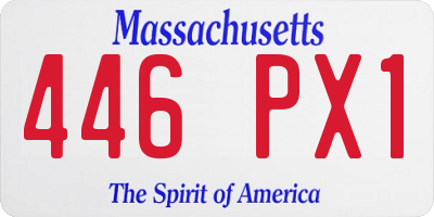 MA license plate 446PX1