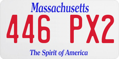 MA license plate 446PX2
