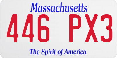 MA license plate 446PX3